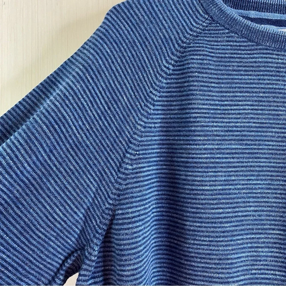 Jos. A. Bank Men’s 1905 Crewneck Raglan Sleeve Sweater Blue Stripe Size XXL